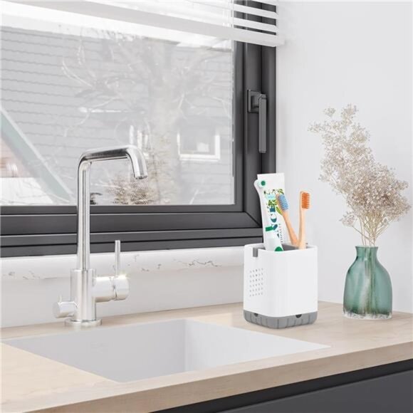 Toothbrush Holder Electric Toothpaste Organizer Kids Bathroom Storage Caddy 3 Sl - Picture 2 of 7